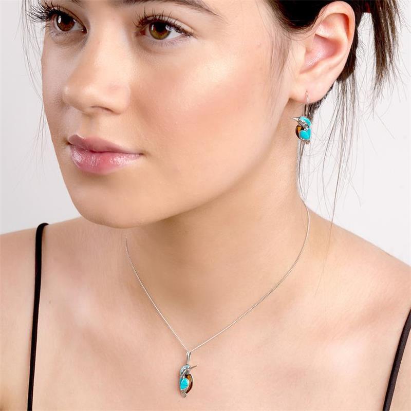 Wholesale Vintage Silver Turquoise Bird Necklace