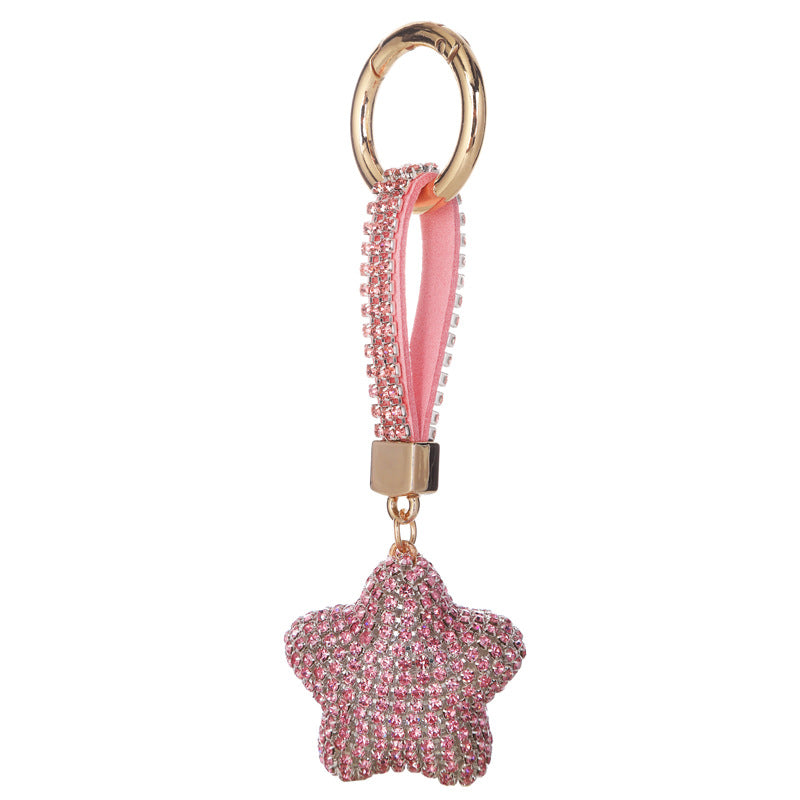 Wholesale Full Diamond Five Pointed Star Claw Chain Acrylic Keychains