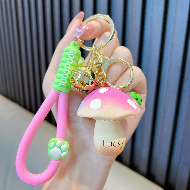 Wholesale Creative Cartoon Resin Ladybug Mushroom Keychain