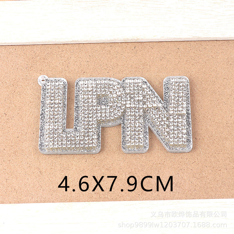 Wholesale Glitter Cartoon Letter  Acrylic DIY Patches