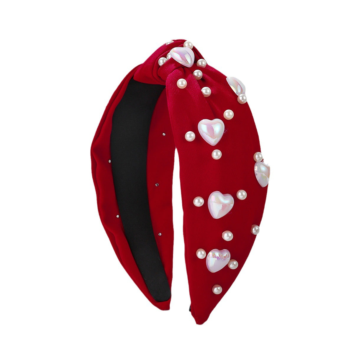 Wholesale Valentine's Day Fashion Pearl Headband Retro French Style Bow Hair Clip Wide Edge Face Washing Headband Non-slip