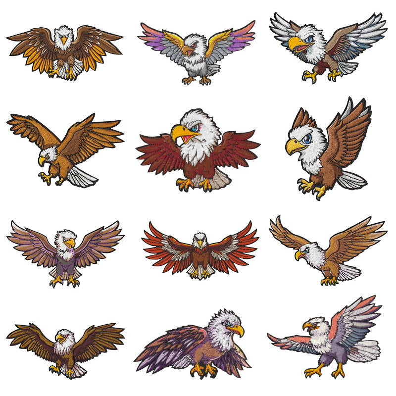 Wholesale 12 Pcs Eagle Motorcycle Embroidered Patches Large DIY Sew On et Badge Chic Fashion Biker Decor Gift For Resale