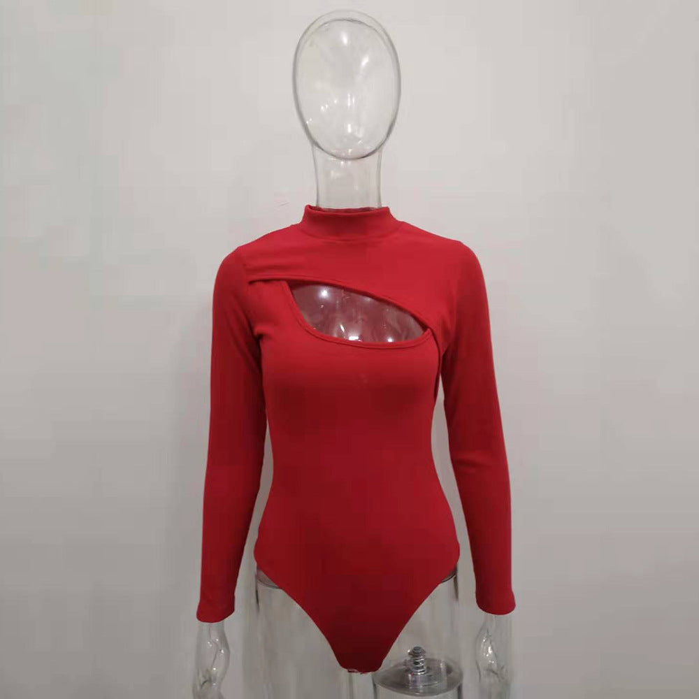 Wholesale Sexy Long-sleeved Ribbed Jumpsuit for Women