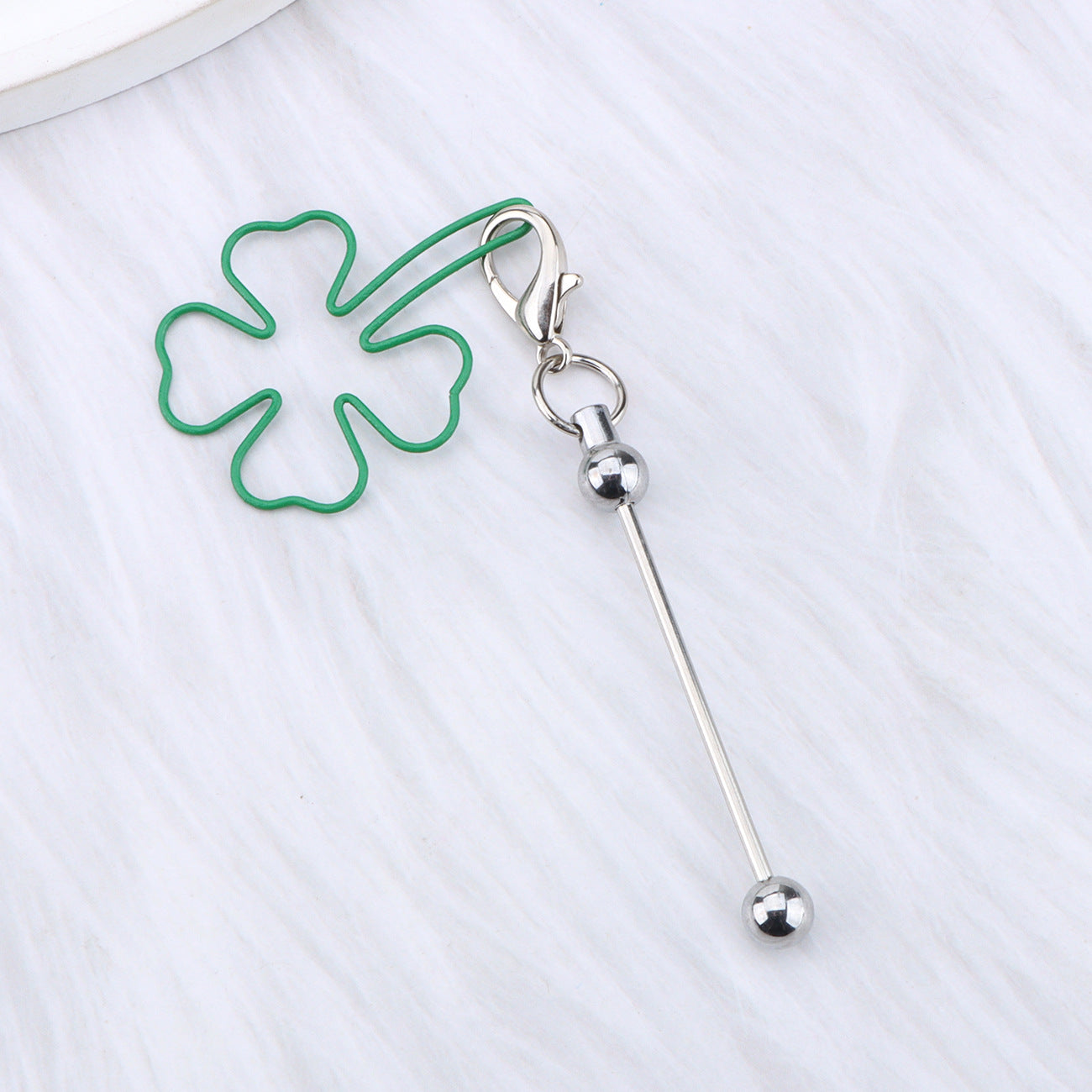 Wholesale Green grass DIY beaded keychain