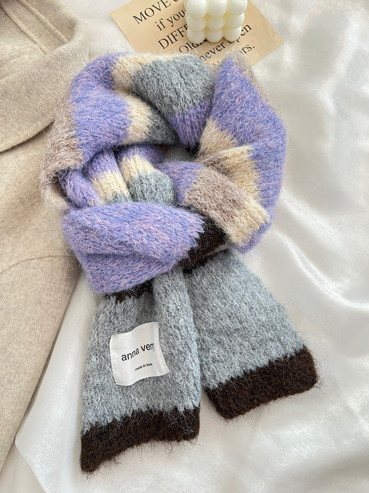 Wholesale Autumn and Winter Dopamine Mohair Warm Scarf