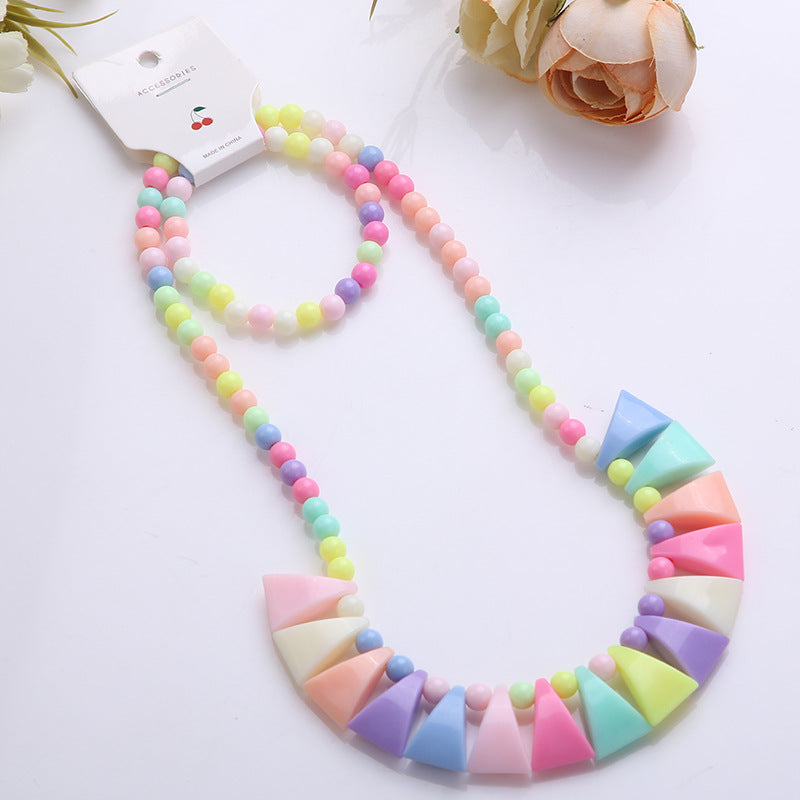 Collares de cuentas de color caramelo al por mayor Juego de dos