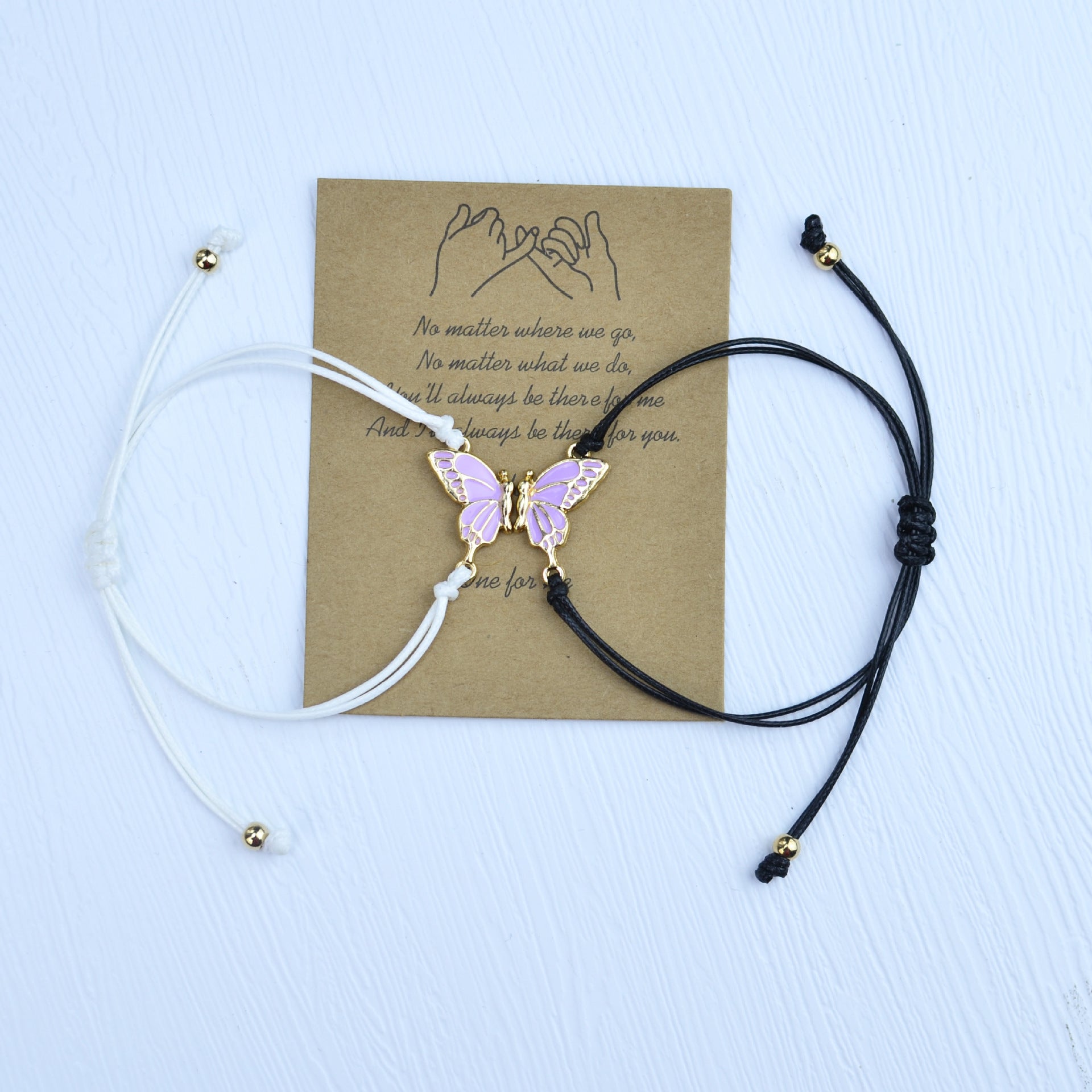 Wholesale Colorful butterfly hand woven adjustable bracelet