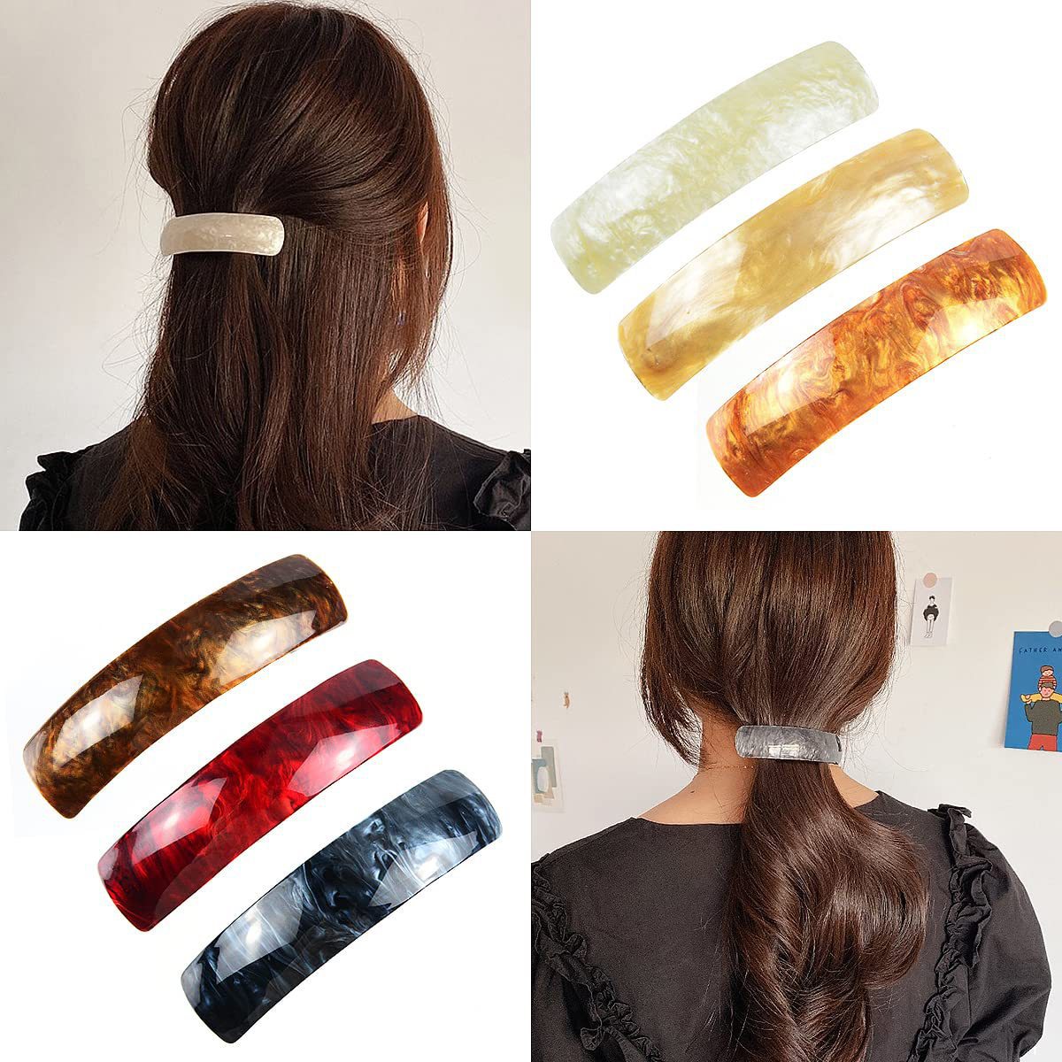 Wholesale Acrylic Spring Clip Half Ponytail Hair Clip