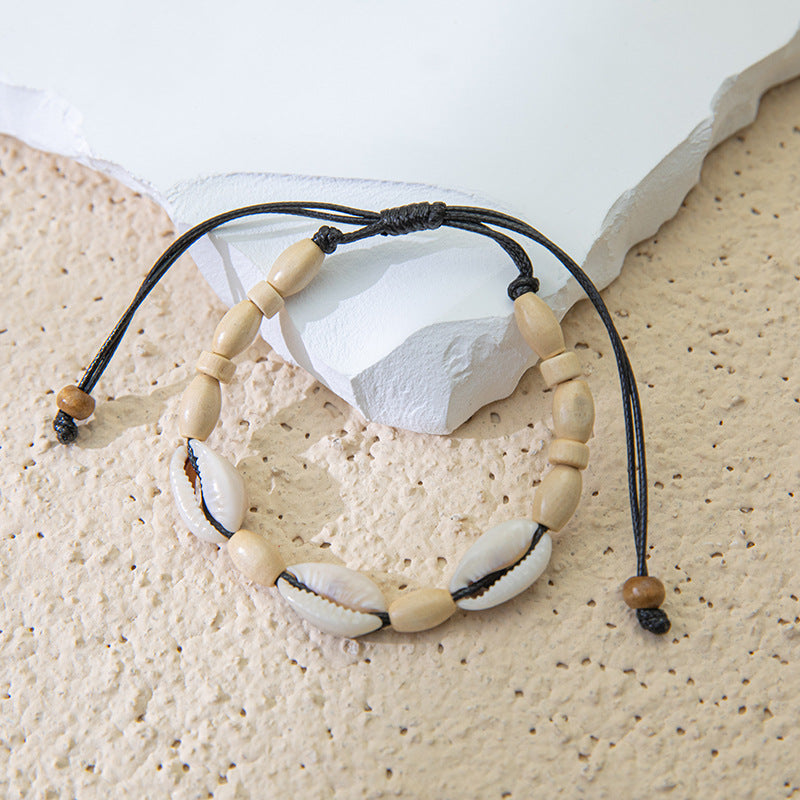 Wholesale Bohemian Braided Natural Shell Hand Knotted Bracelet