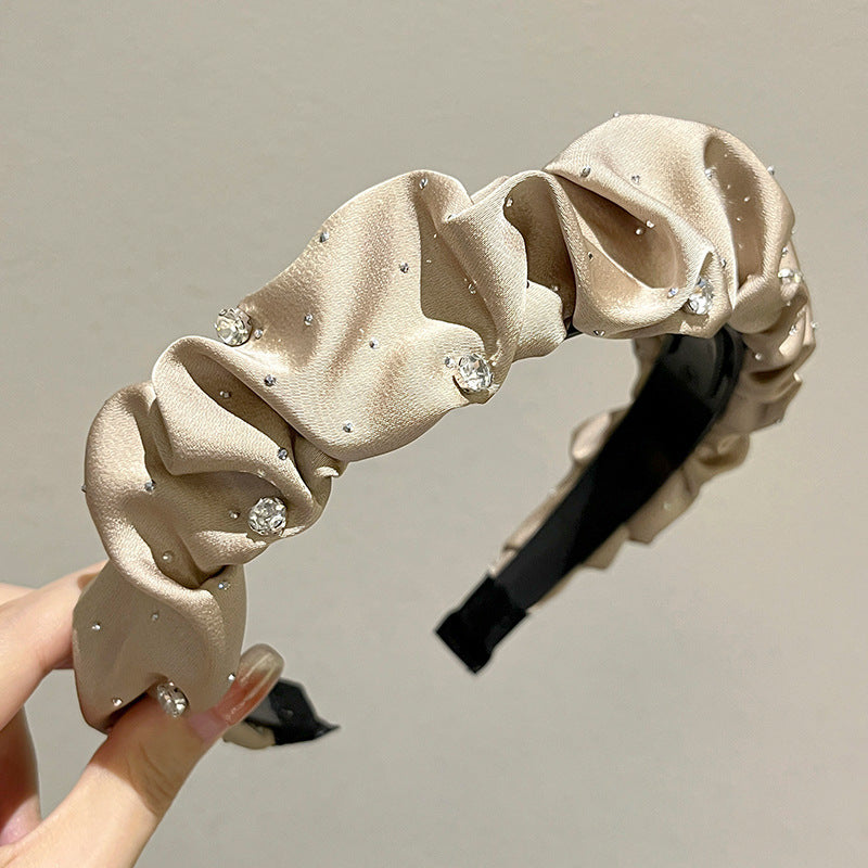 Wholesale Starry pleated headband French style rhinestone headband