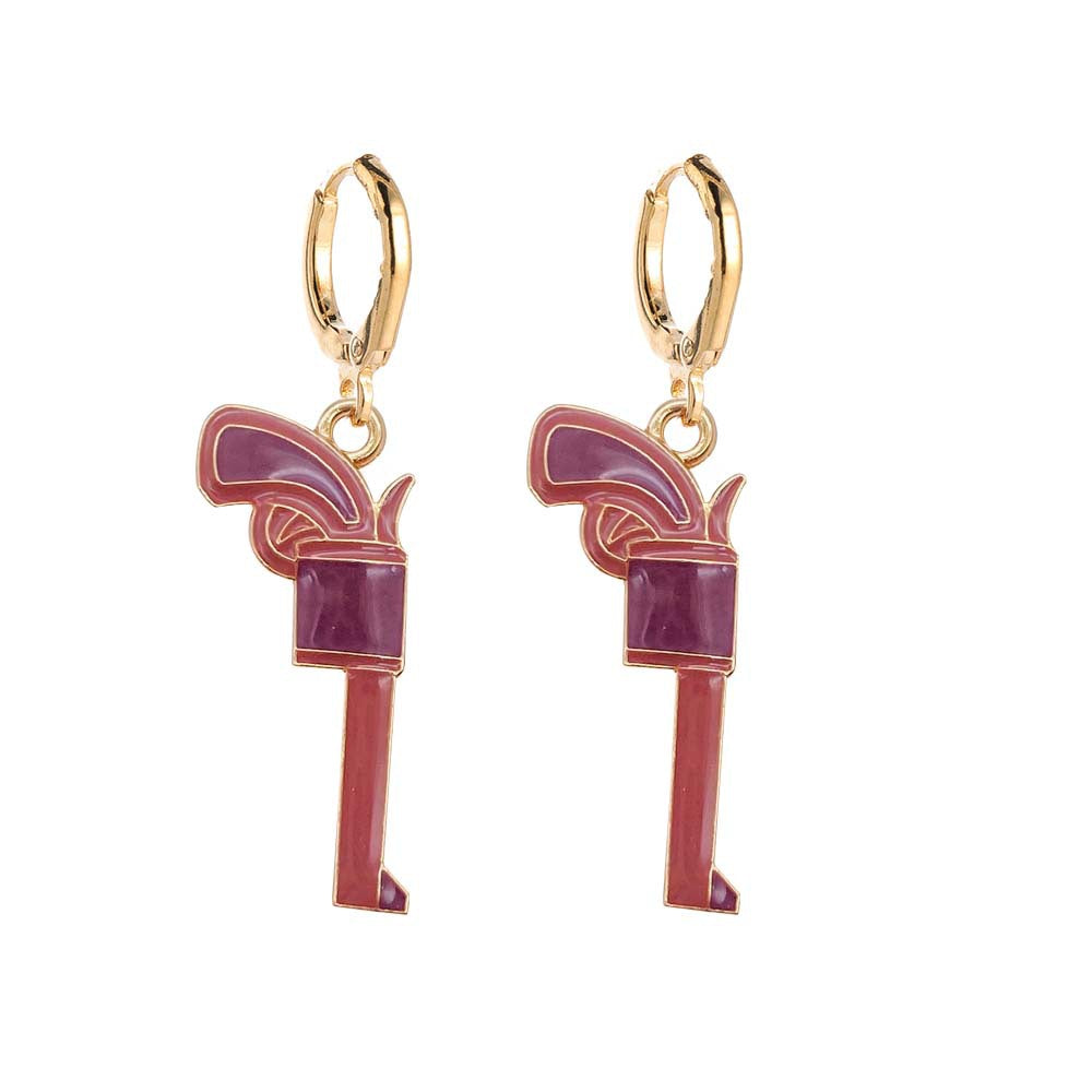 Wholesale Vintage Bull Head Pink Hat Cowboy Boots Earrings