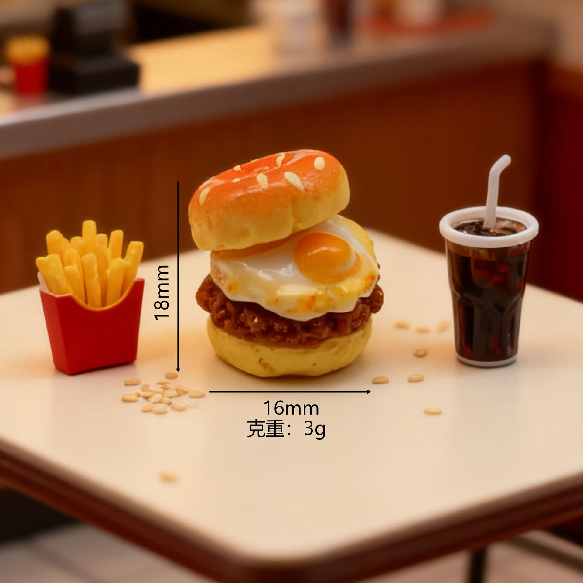 Wholesale 10pcs Donut Egg Burger Miniature Food Toy Mini Burger  Doll Accessories