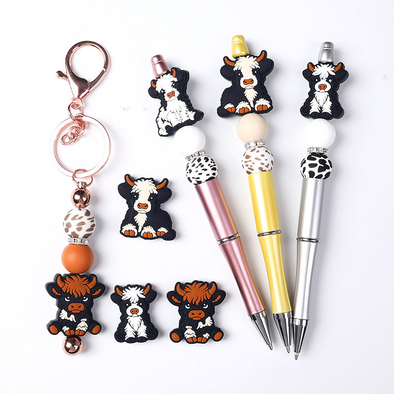 Wholesale 20pcs cartoon highland bull Focal Beads
