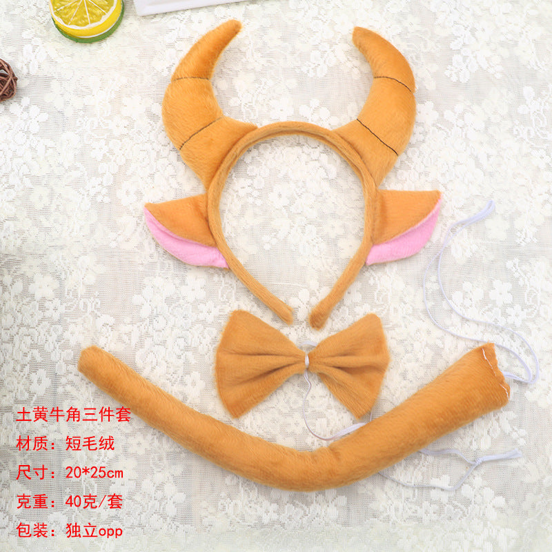 Wholesale Halloween Calf Tail Animal Fabric Headband