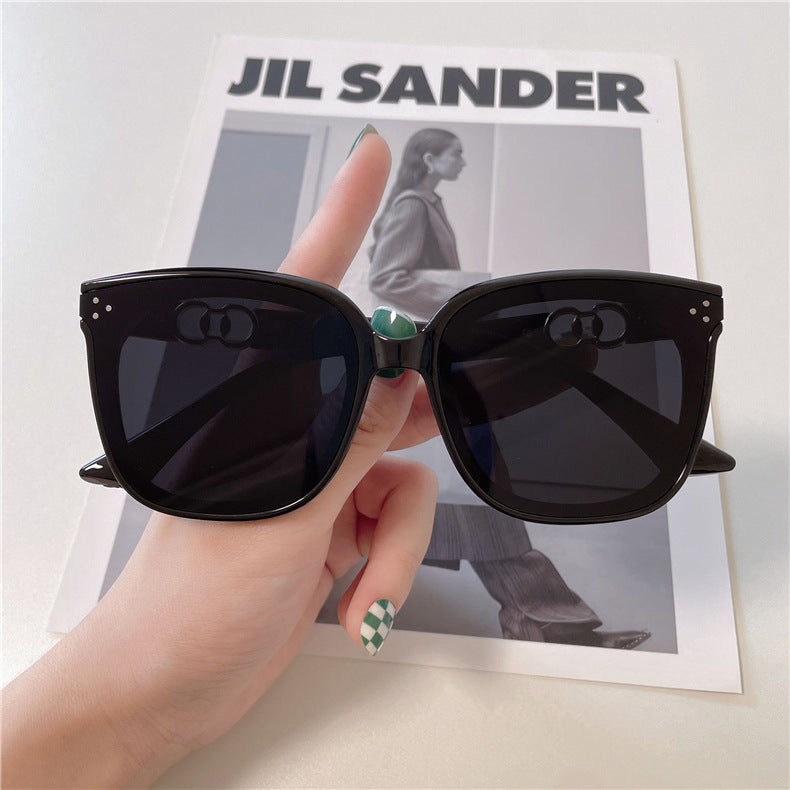 Wholesale 2024 New Large Frame Slim Sunglasses Women's Instagram High-end Sunglasses Men's Fashionable UV-proof Sunglasses