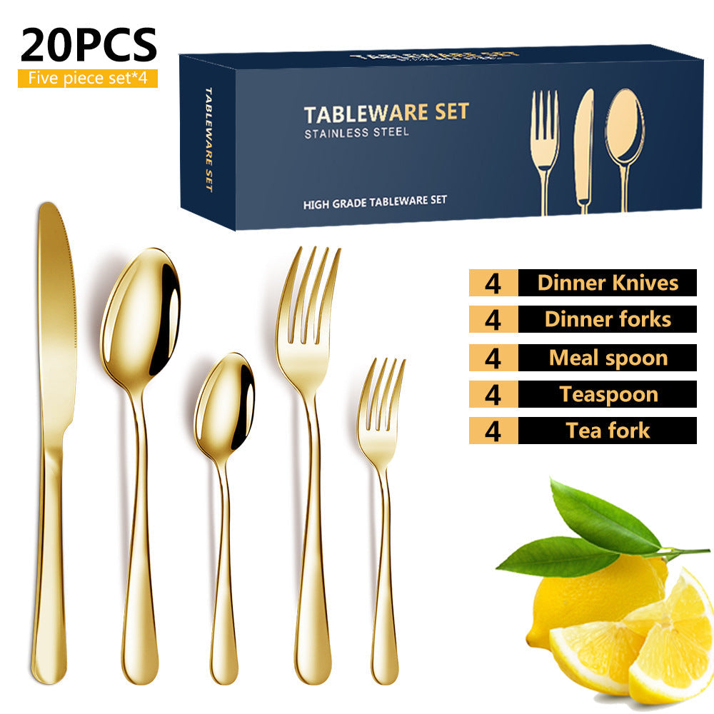 Wholesale Patterned Stainless Steel Tableware Sets