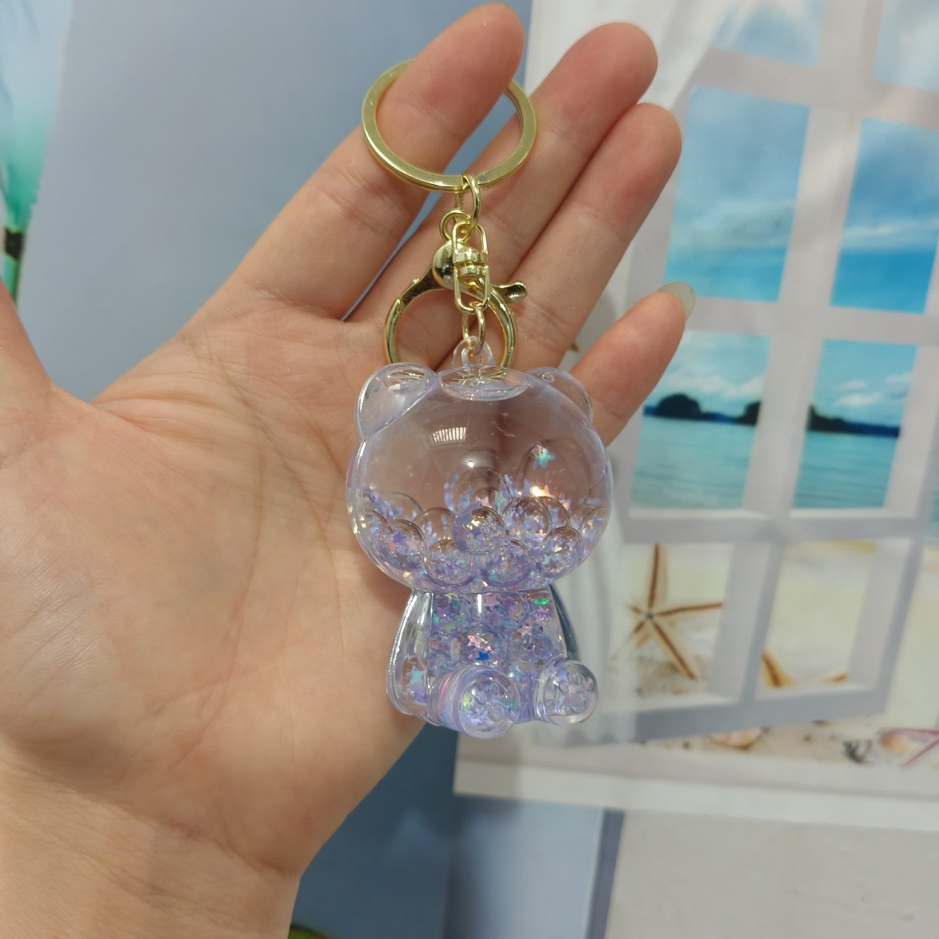 Wholesale Acrylic Oil-Filled Pendant Luminous Iceberg Cup Keychain