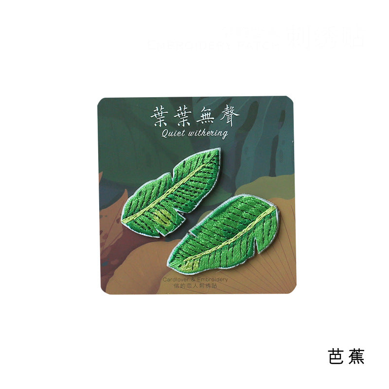 Wholesale Plant Embroidery Sticker Jute Bag Decorative  DIY Patches