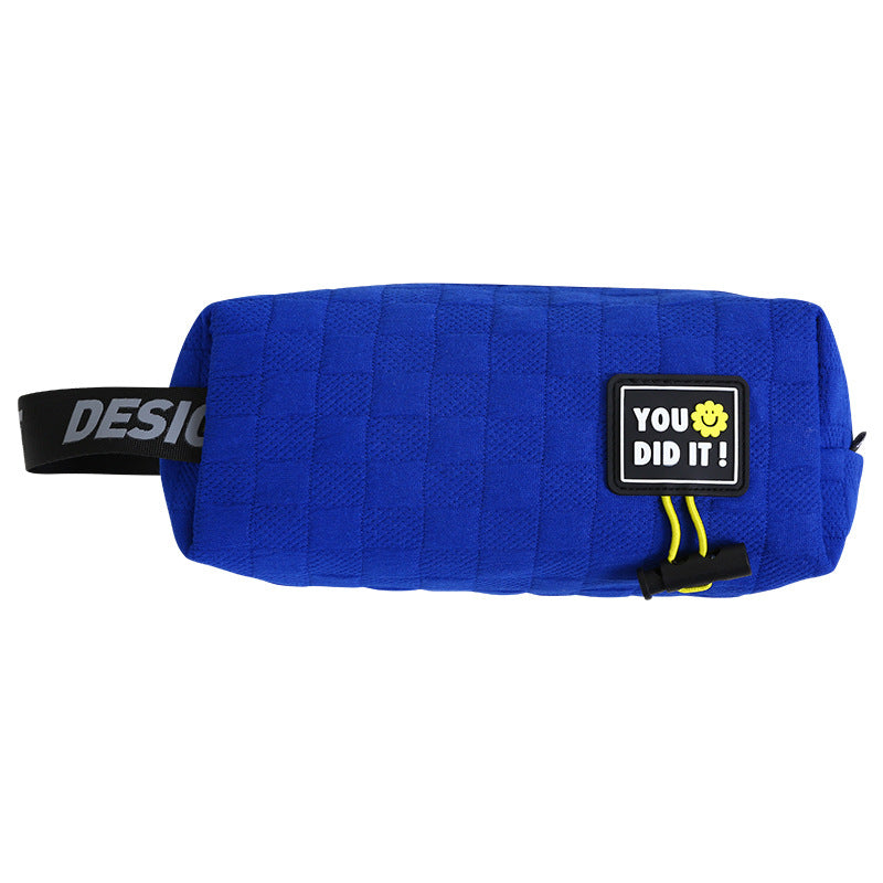 Wholesale 2023 Winter New Pencil Case Large Capacity Simple Solid Color Polyester Fiber Pencil Case