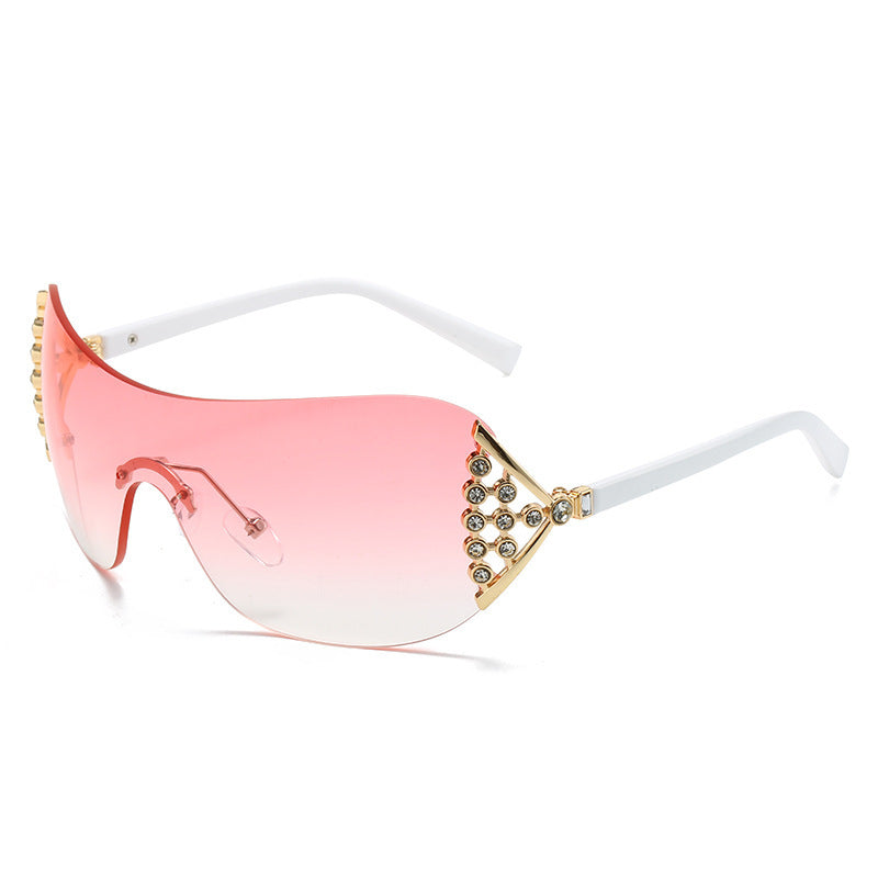 Wholesale Diamond Inlaid Frameless PC Sunglasses