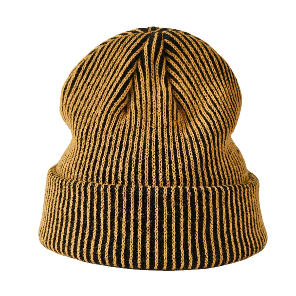 Wholesale Winter Striped Knitted Curled Brim Hats