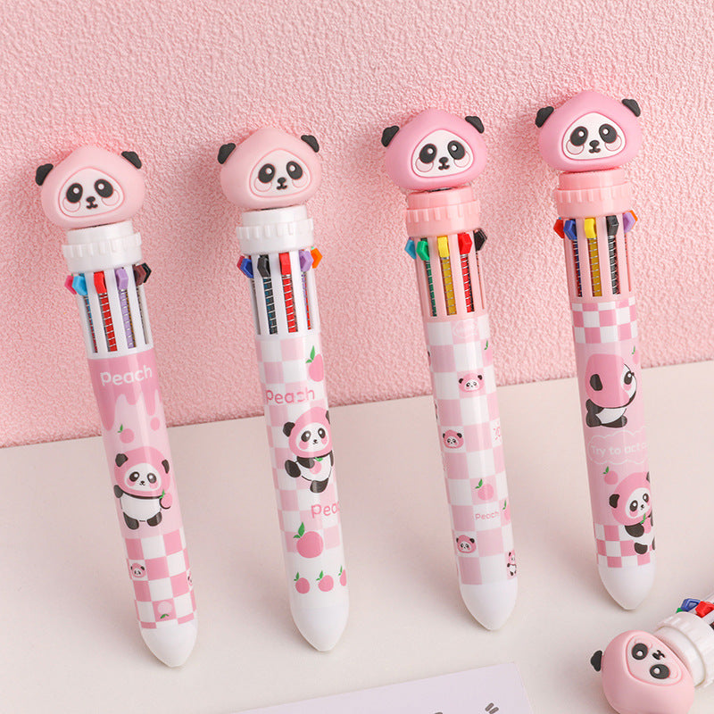Wholesale Plastic Cute Bear Ten Color Ballpoint Pen