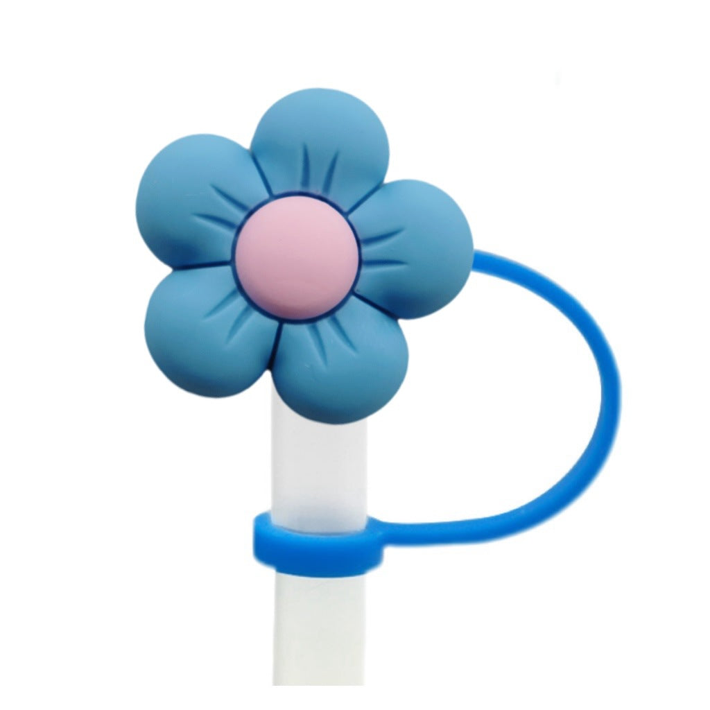 Wholesale 10pcs Colorful Flower Series Creative DIY Reusable Decorative Straw Cover