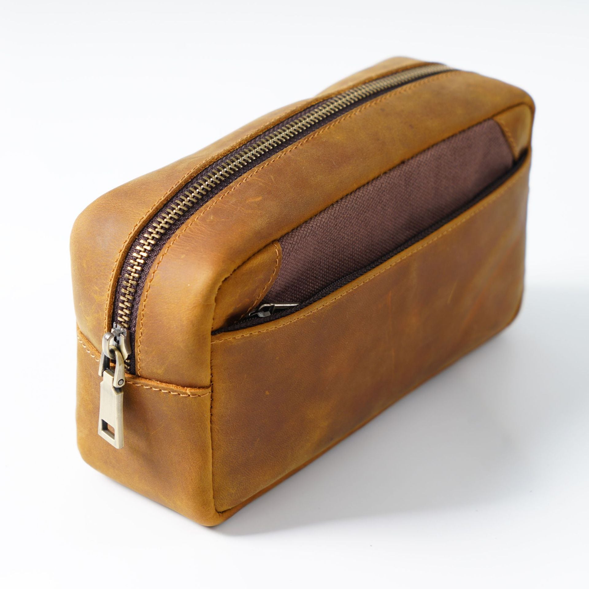 Wholesale Leather Retro Multi -function Large -capacity Pen Bag