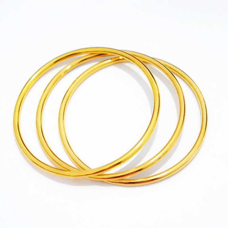 Wholesale Vietnam sand gold ancient method inheritance solid plain circle Bracelet