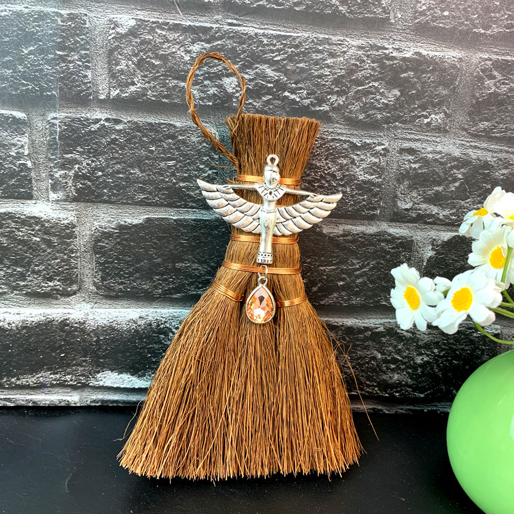 Wholesale 14*9*2CM Witch Mini Brown Broom Pendant Decoration