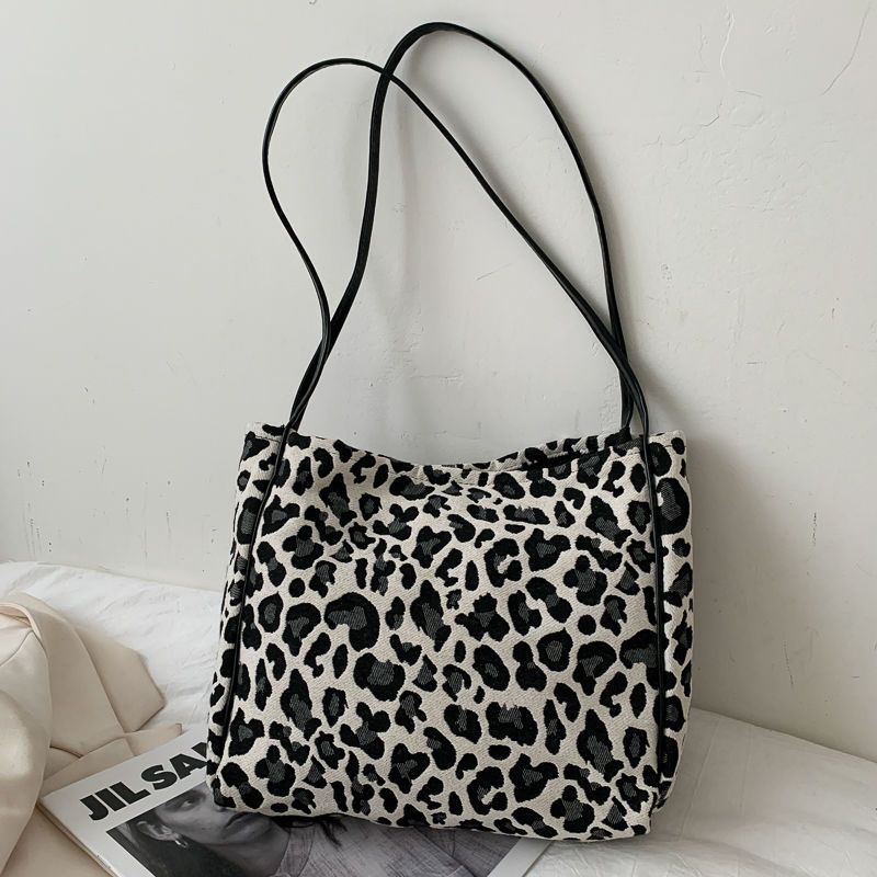 Wholesale Leopard Zebra Print Large Capacity Canvas Shoulder Bag