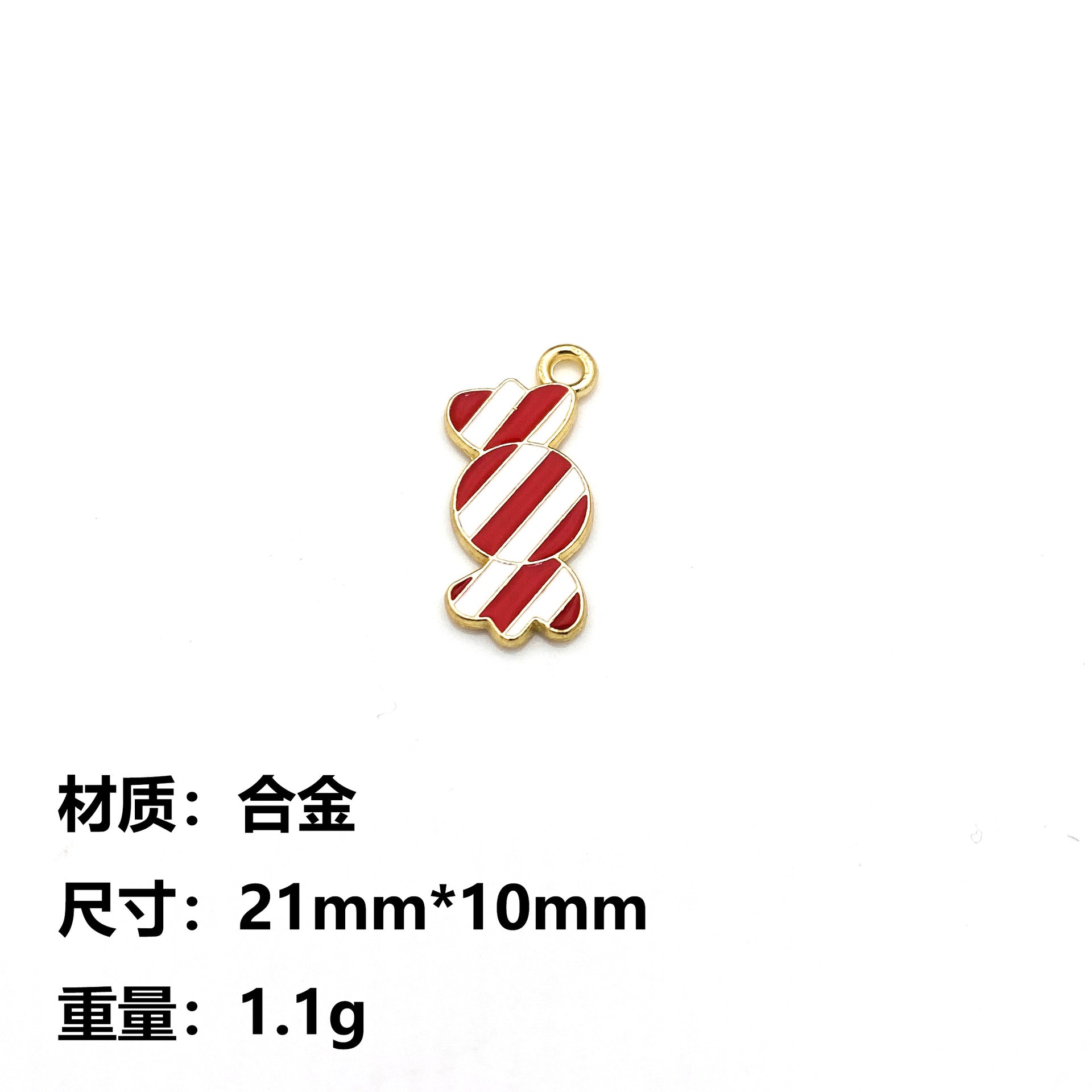 Wholesale 10pcs Christmas Candy Cane Lollipop Pendant Alloy Oil Drip Diy Pendant