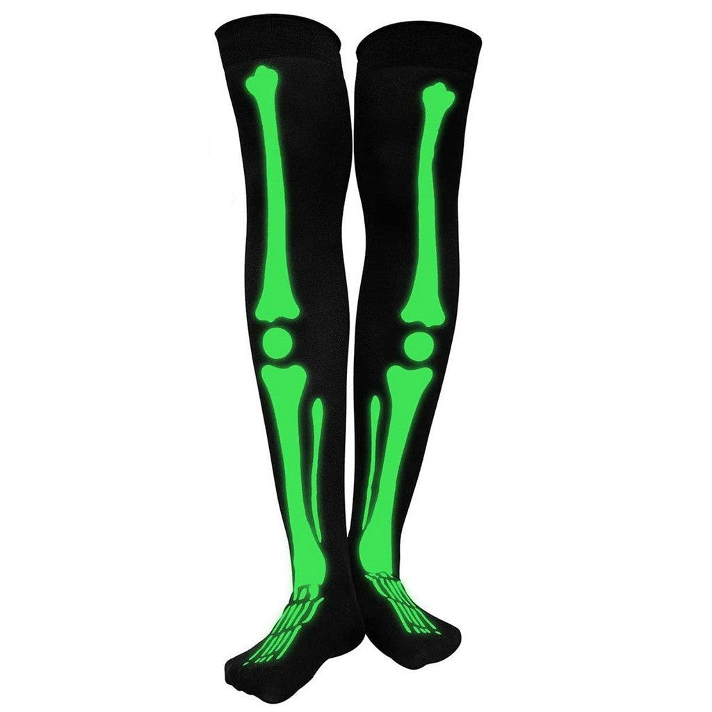 Wholesale Halloween Skeleton Gloves Skeleton Luminous Ghost Bone Stockings