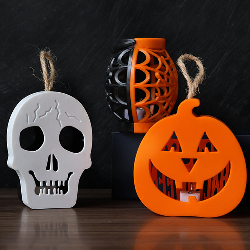 Wholesale Halloween Pumpkin Lantern LED Colorful Electronic Skull Candle Light