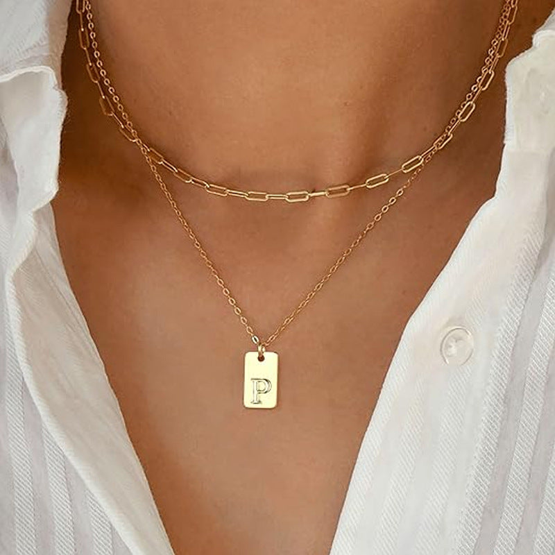 Wholesale English Letter Multi-layer Stainless Steel Necklaces