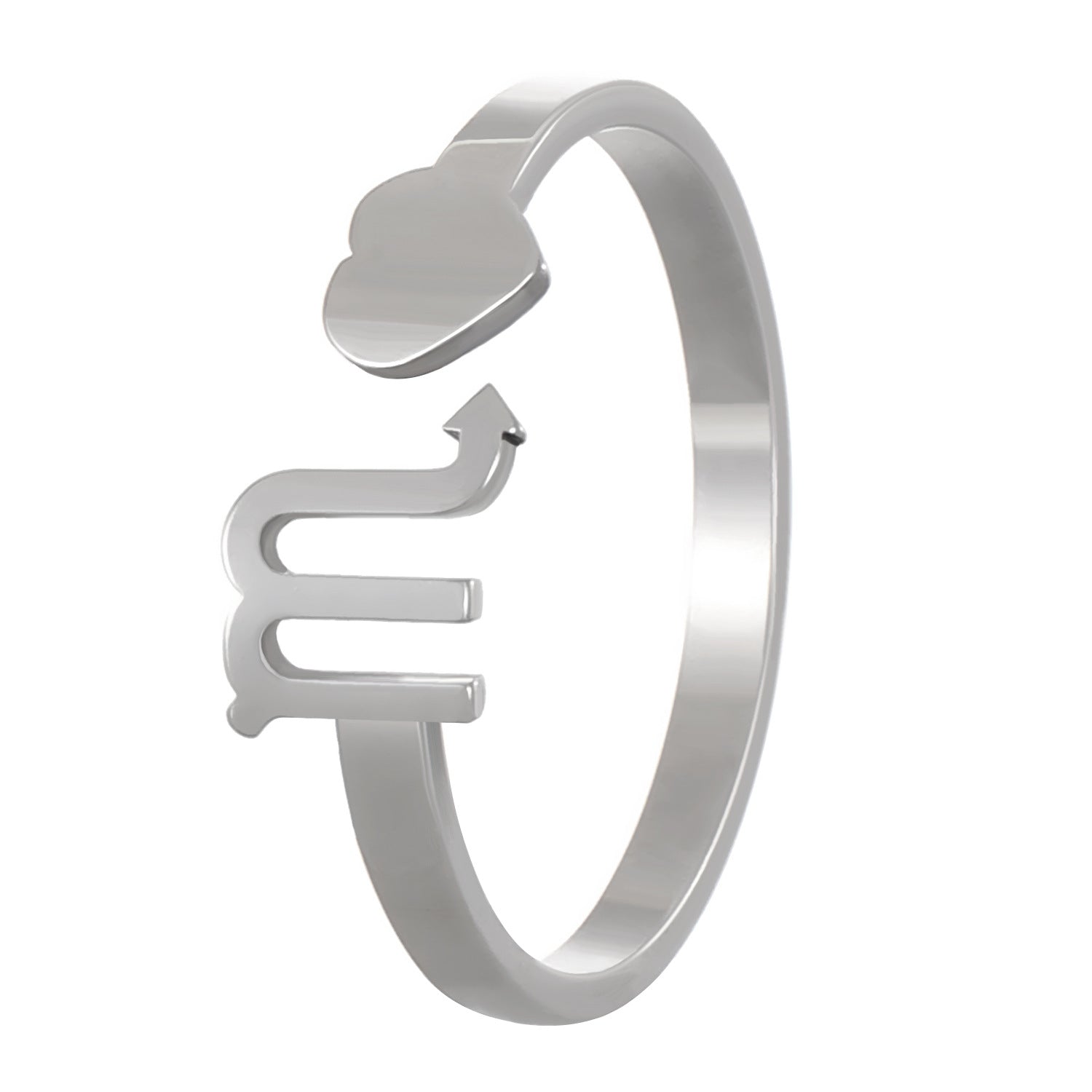 Wholesale Twelve constellation ring three-dimensional heart opening adjustable ring