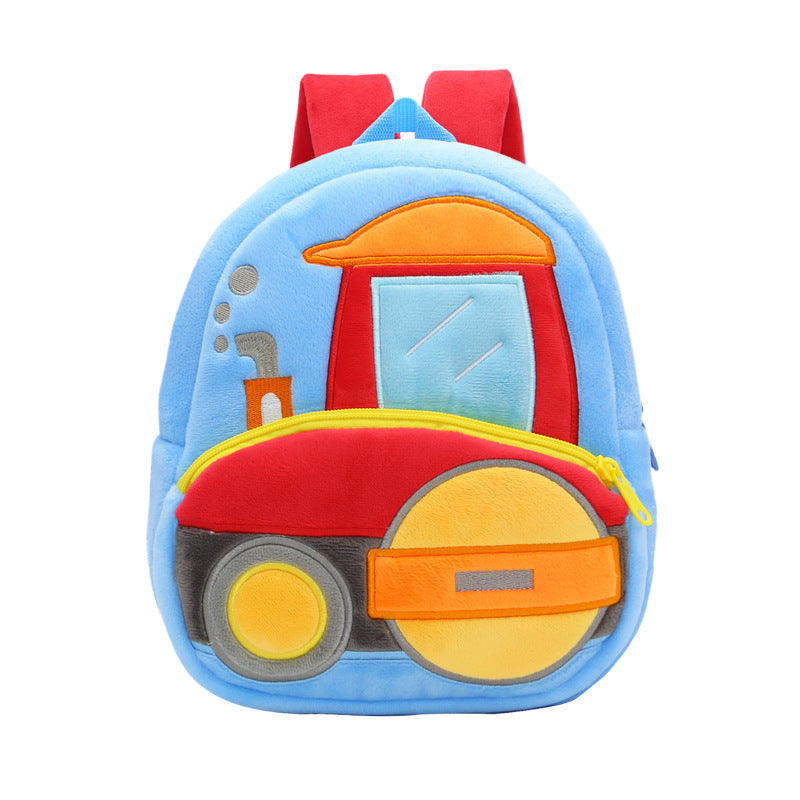 Wholesale Plush Cute Engineering Car Children's Backpack
