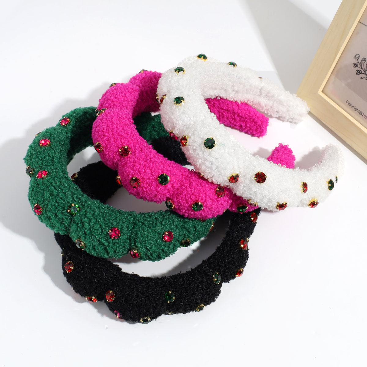 Wholesale Towel Fabric Rhinestone Cloud Hair Hoop