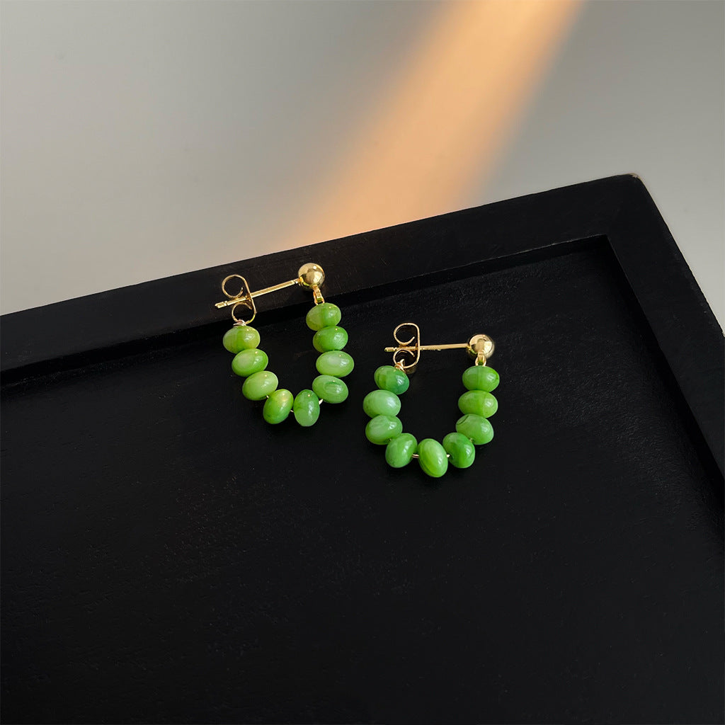 Wholesale Vintage emerald diverse shaped zircon earrings