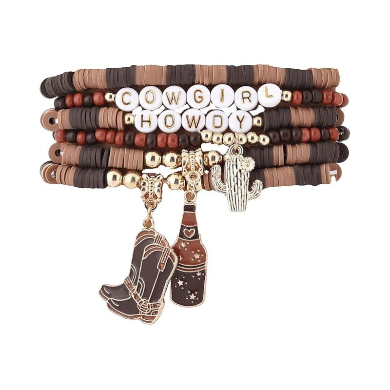 Wholesale Western Cowboy Series Soft Ceramic Cowboy Hat Boots Bracelet