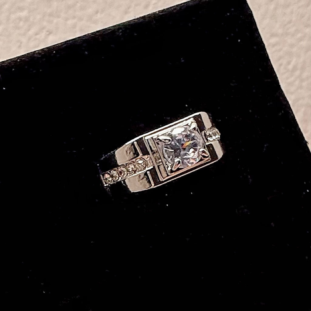 Wholesale Couple's imitation moissanite open gold-plated ring