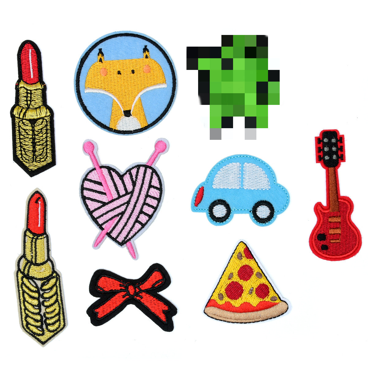 Wholesale Cartoon Lipstick Embroidered Cloth Patches For Clothing DIY Decorative Fashion Accessory