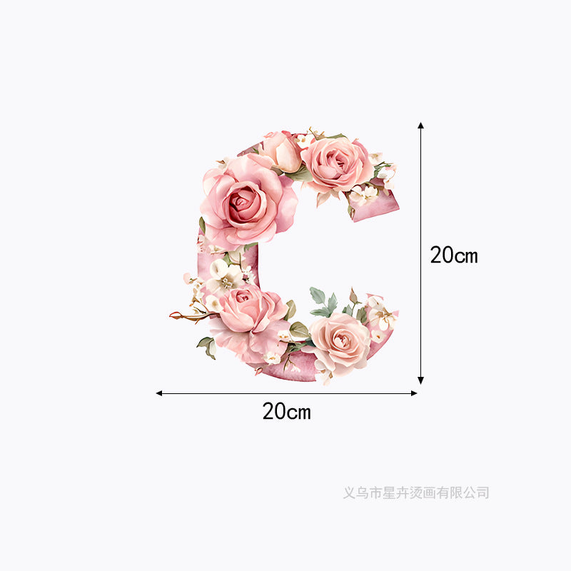 Wholesale 10pcs 26 letter flower branches and leaves UV DTF Ready to Press Transfers Wraps