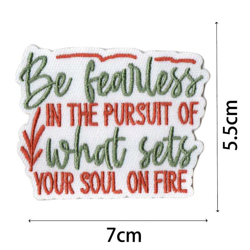 Wholesale Bohemian embroidered fabric patch with positive energy quotes for bags  DIY Patches