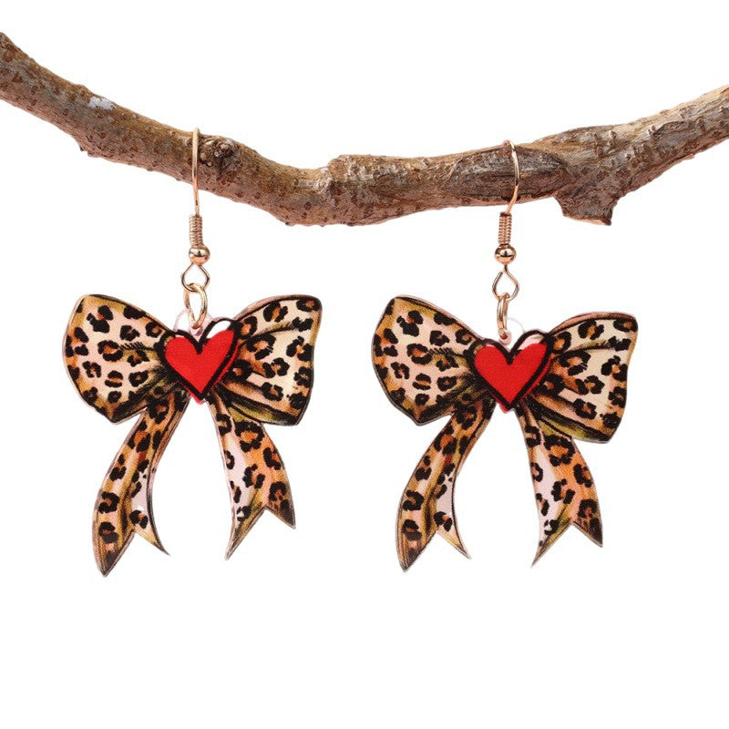 Wholesale Love Bow Valentine' s Day Acrylic Earrings