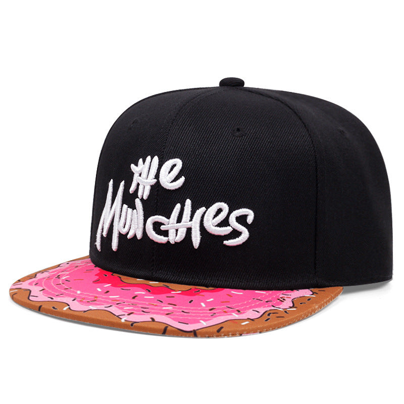 Wholesale Notched Donut Embroidered Flat Cap