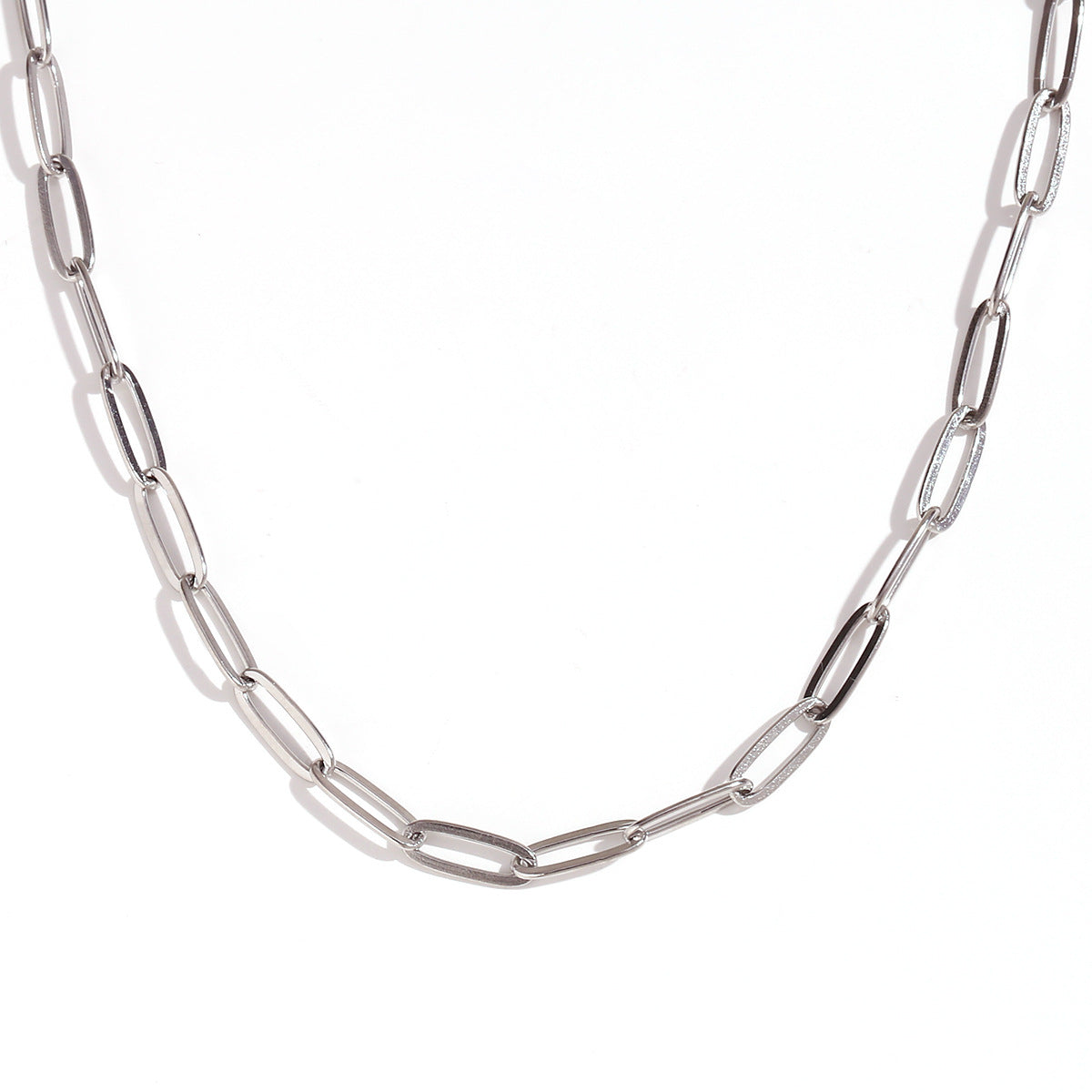 Wholesale Paperclip chain Stainless Steel Necklace