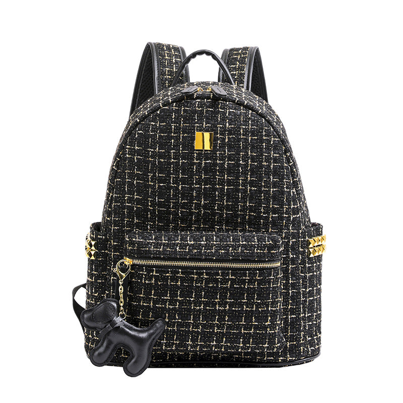 Wholesale Rivet Large Capacity Woolen Backpack