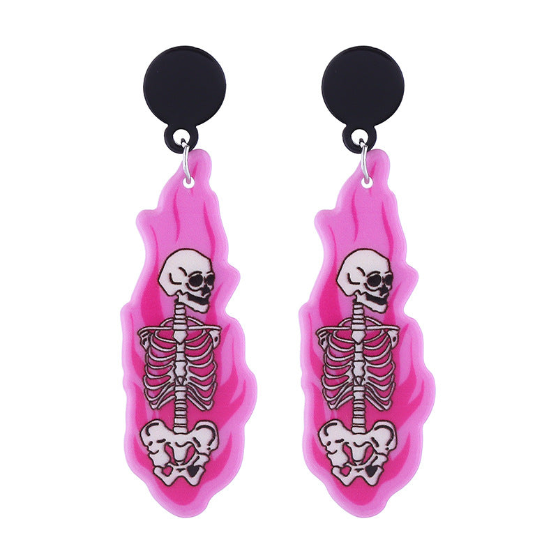 Wholesale Halloween cute funny long-legged witch ear Acrylic earrings