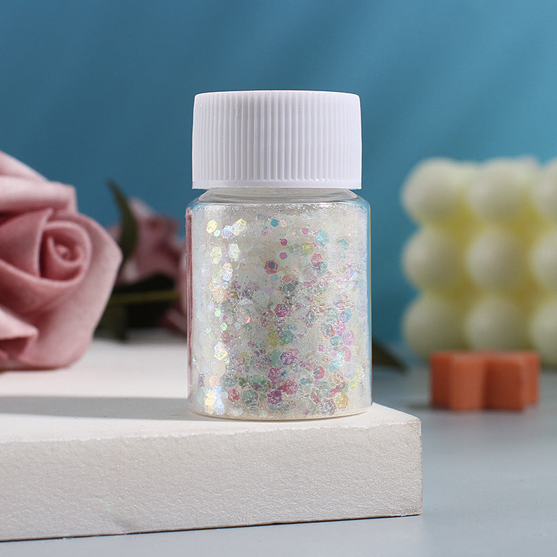 Wholesale Crushed Ice Glitter Nail Art Mixed Glitter Powder 10g Bottle DIY Crystal Dropper Filling